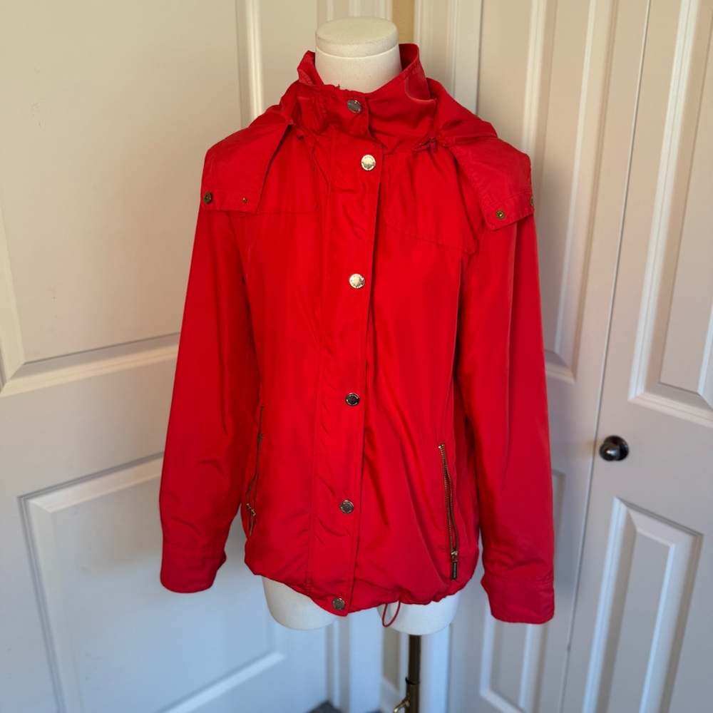 Michael Kors Women’s Jacket Light Weight Wind Breaker Orange Gold Hardware Med